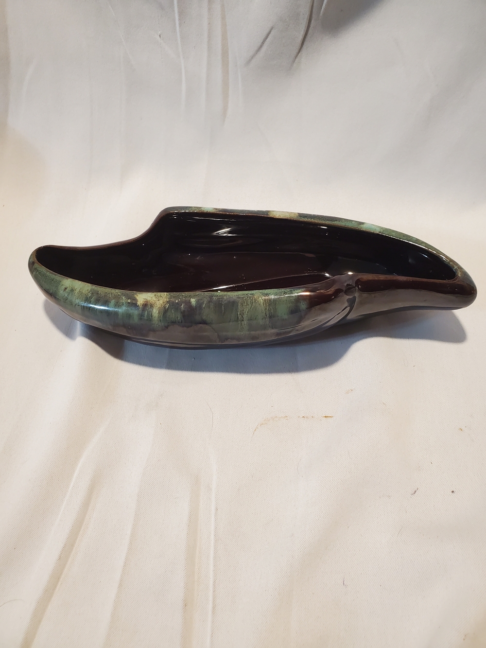 Vintage 1960s Price Imports Japan MCM Drip Glaze Ceramic Planter Candy Dish Boat